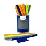 Ручка гелевая стираемая LX-BASE. DRAFT, серия Slim Soft, круглый прорезиненный корпус, синие чернила, 0,5 мм, цвет корпус ассорти, LXEPSS-LB3