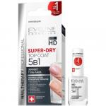 EVELINE Super-dry top coat 5в1 - экспресс-сушка и защитное покрытие серии Nail Therapy Professional, 12мл