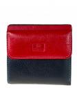 Женский кошелёк из фактурной натуральной кожи, цвет чёрный с красным
