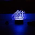 Ночник 3D СТАРТ  Корабль 2W RGB пластик, сенсор, 17x15см, microUSB или 3xAA