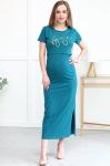 Базовое платье-футболка для будущих и кормящих мамочек, с блестящей надписью