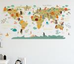 Наклейка интерьерная "Карта мира 2" для детей