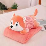 Игрушка с пледом ХАСКИ - розовый р-р 130х160