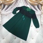 Платье SIZE PLUS вставка кружево зеленое KH110 RX1