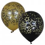 Воздушные шары,  25шт, М12/30см, Поиск Голливуд Black&Gold, 4690296055462