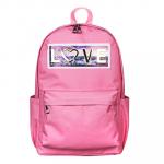 Рюкзак подростковый 42х28x13см, 1 отд., 4 кармана, объемный принт, уплотн.корпус и лямки, розовый