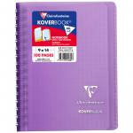 Записная книжка А6 50л. на гребне Clairefontaine Koverbook, 90г/м2,пластик. обложка, карман, фиолетовая, 321601C_violet