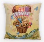 Подушка декоративная Мишки на воздушном шаре, гобелен
