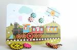 Бизиборд WOODLANDTOYS 116107 Шестеренки.Паровозик