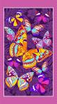 Полотенце вафельное пляжное 441/3 Бабочки цвет фиолетовый