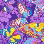 Полотенце вафельное пляжное 441/3 Бабочки цвет фиолетовый