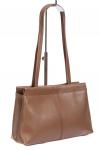 Классическая женская сумка из гладкой экокожи, цвет коричневый