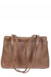 Классическая женская сумка из гладкой экокожи, цвет коричневый