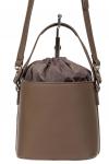 Женская сумка-ведро из экокожи и текстиля, цвет коричневый