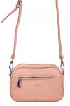 Женская сумочка кросс-боди из фактурной экокожи, цвет розовый