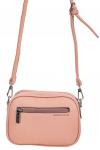 Женская сумочка кросс-боди из фактурной экокожи, цвет розовый