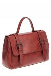 Женская сумка сэтчел из фактурной натуральной кожи, цвет кирпично-бордовый