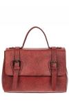 Женская сумка сэтчел из фактурной натуральной кожи, цвет кирпично-бордовый