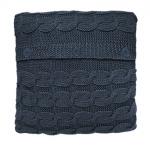 QWERTY Чехол на подушку вязаный, с пуговицами, "Nordvic", 50*50 см, цвет "Графитовый", 60% хлопок, 40% полиэстр /4