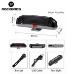 Фонарь велосипедный, задний Rockbros A54BK (аккум. 500 mAh, 6 режимов, USB)