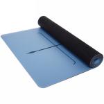Коврик для йоги 4мм 68*183 см Грация 2х сторонний (антискользящее покрытие), голубой/черный