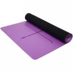 Коврик для йоги 4мм 68*183 см Грация 2х сторонний (антискользящее покрытие), фиолетовый/черный