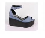 *MM065-01-9А голубой (Иск.Замша/Иск.кожа) Туфли летние открытые женские
