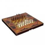 LDGames Набор игр 3 в 1 (шашки, шахматы, нарды), дерево, 40х40 см (40х20х6 см)