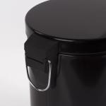 Ведро-контейнер для мусора (урна) с педалью LAIMA "Classic", 20 л, черное, глянцевое, металл, 604945