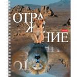 Тетрадь А5 48 л. HATBER гребень, клетка, обложка картон, "Отражение" (4 вида в спайке), 48Т5В1гр