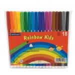 Фломастеры 18 ЦВЕТОВ CENTROPEN "Rainbow Kids", круглые, смываемые, вентилируемый колпачок, 7550/18ET