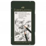 Карандаши чернографитные FABER-CASTELL, НАБОР 12шт, "Castell 9000 Art Set", 2H-8B, метал.кор.,119065