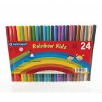 Фломастеры 24 ЦВЕТА CENTROPEN "Rainbow Kids", круглые, смываемые, вентилируемый колпачок, 7550/24ET