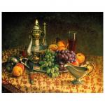 Картина по номерам 40х50 см, ОСТРОВ СОКРОВИЩ "Натюрморт с виноградом", на подрам, акрил,кисти,662896