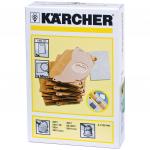 Мешки для сбора пыли KARCHER,КОМПЛЕКТ 5шт.,бумажные,+1микрофильтр, д/пылесоса SE 5.100, 6.904-143.0