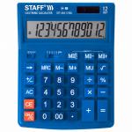 Калькулятор настольный STAFF STF-444-12-BU (199x153мм), 12 разрядов, двойн.питание, СИНИЙ, 250463