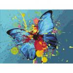 Картина по номерам 40х50 см, ОСТРОВ СОКРОВИЩ "Голубая бабочка", на подрамнике, акрил, кисти, 662486
