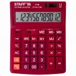 Калькулятор настольный STAFF STF-444-12-WR (199x153мм), 12 разрядов, двойн.питание, БОРДОВЫЙ, 250465