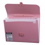 Папка-портфель пласт. BRAUBERG А4 (327х254х30мм), 13 отделений, розовый, 221441