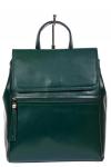 Кожаный женский рюкзак-трансформер, цвет зелёный