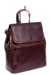 Кожаный женский рюкзак-трансформер, цвет тёмно-бордовый