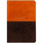 Обложка для паспорта OfficeSpace Duo, кожа, осень+коричневый, тиснение фольгой, 311098