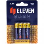 Батарейка Eleven SUPER AAA (LR03), КОМПЛЕКТ 4 шт., алкалиновая, BC4, 301754