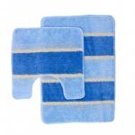 SERA (голубой)  Комплект ковриков для ванной 2 предмета. Размеры: 45*70 см и 45*45 см