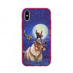 Чехол для iPhone X матовый "Christmas deer"