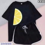 Шорты и черная футболка SIZE PLUS долька лимона SV