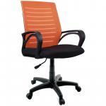 Кресло оператора Helmi HL-M16 R Vivid, спинка ткань-сетка оранжевая/сиденье ткань черная, 312380