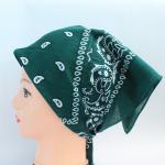 Бандана-платок, 100% хлопок, тёмно-зелёный цвет, арт.059.498