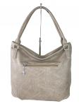 Женская сумка-мешок из экокожи, цвет серо-бежевый