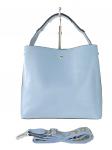 Летняя женская сумка тоут из гладкой экокожи, цвет голубой